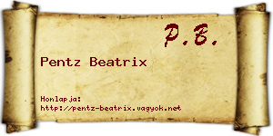Pentz Beatrix névjegykártya